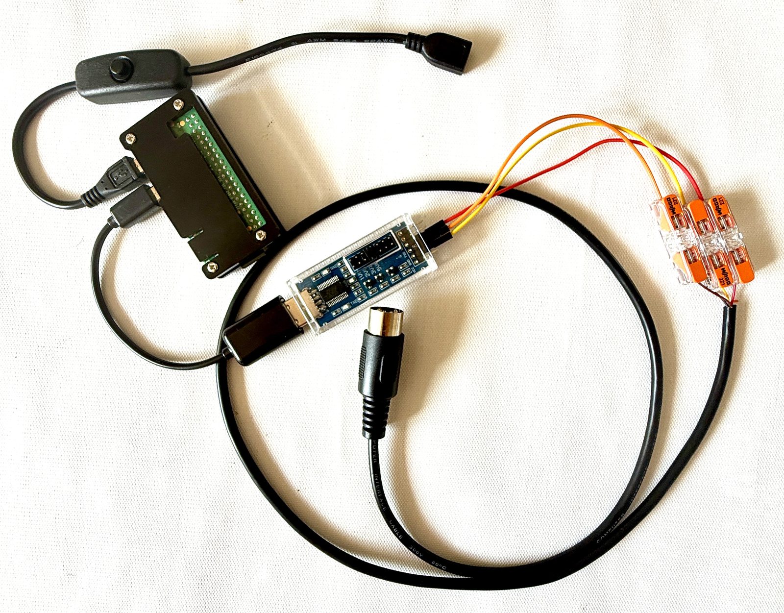 Le montage : Raspberry Pi relié au FTDI